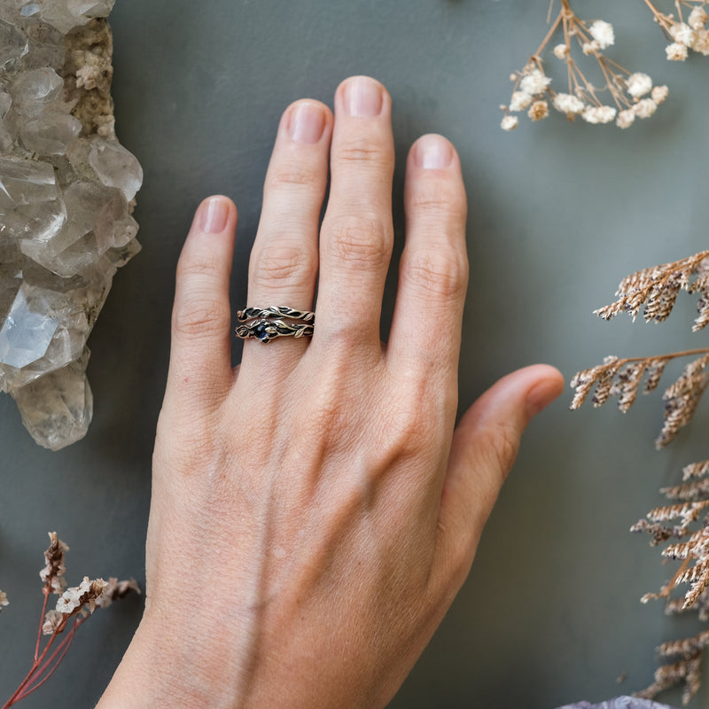 Iolite Wedding Ring Set "Viola"