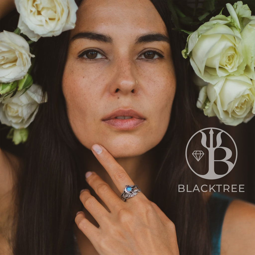 Moonstone Engagement rings set "Luna"