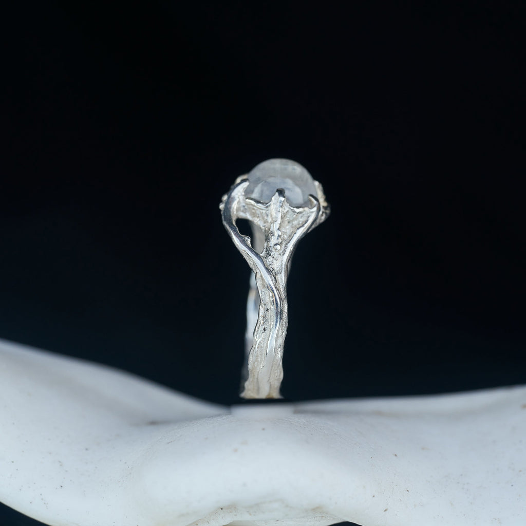 Silver Moonstone engagement ring "Ariel"