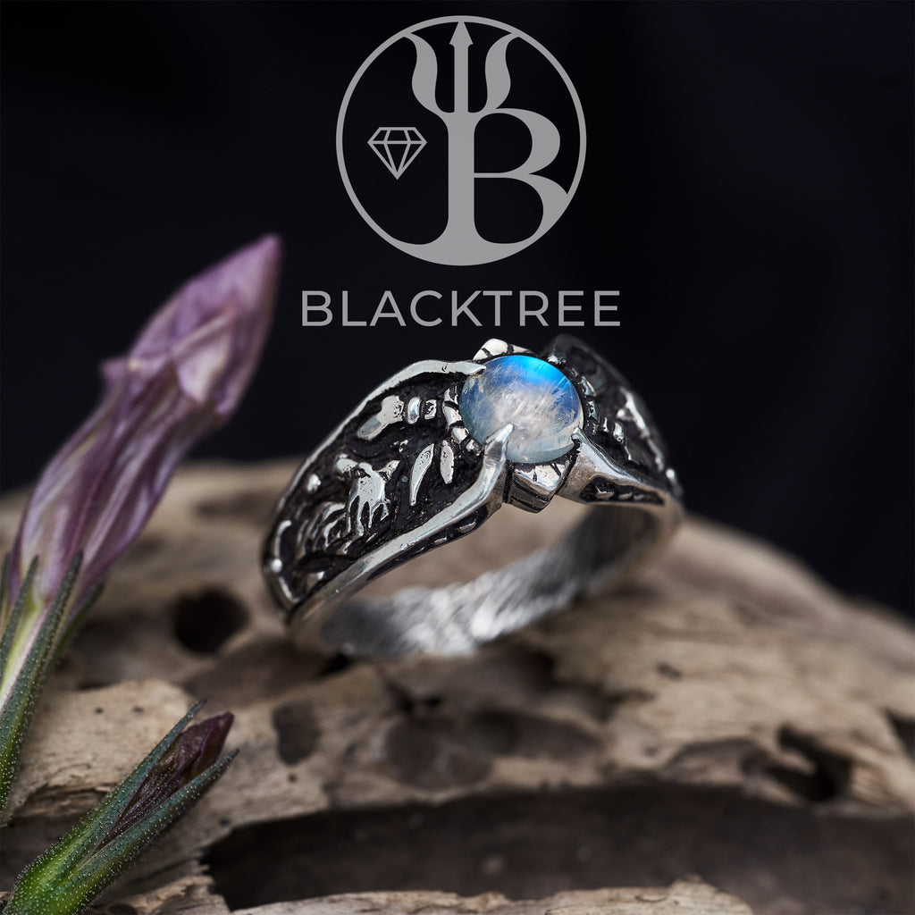 Moonstone engagement ring