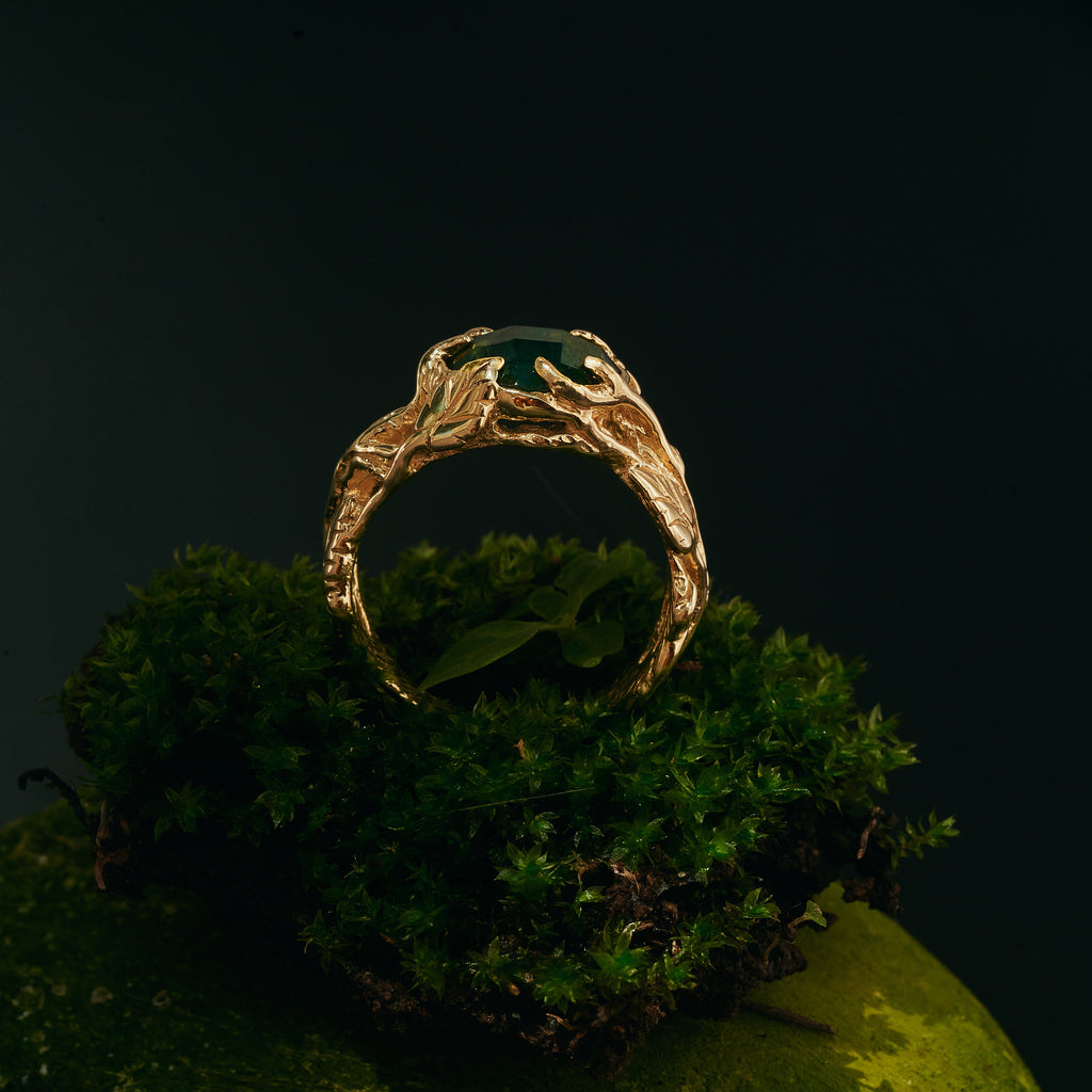 Moss Agate Engagement Ring "Sierra"