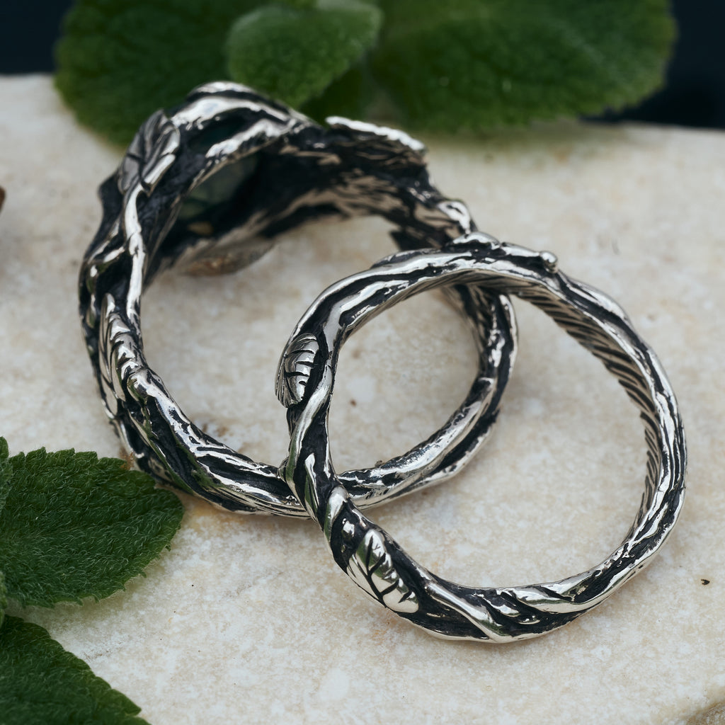 Women's Moss Agate Ring Set “Sierra"