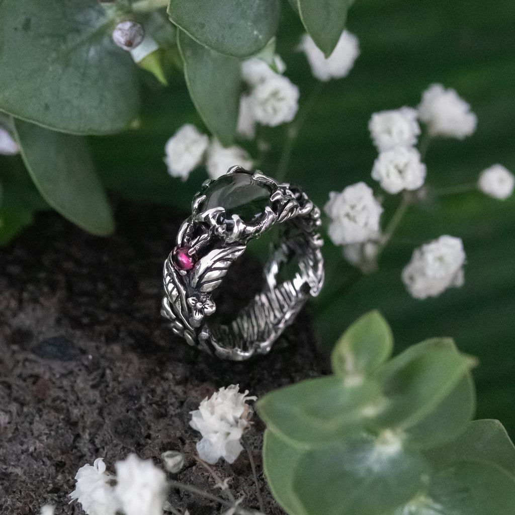 Moss Agate ring  “Forest”