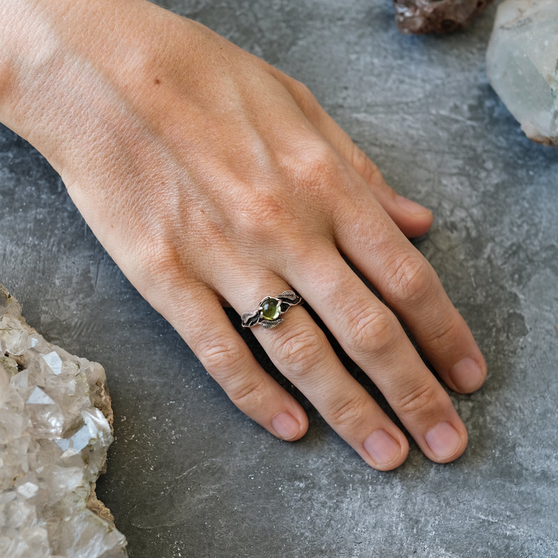 Bohemian Nature Inspired Peridot Ring 