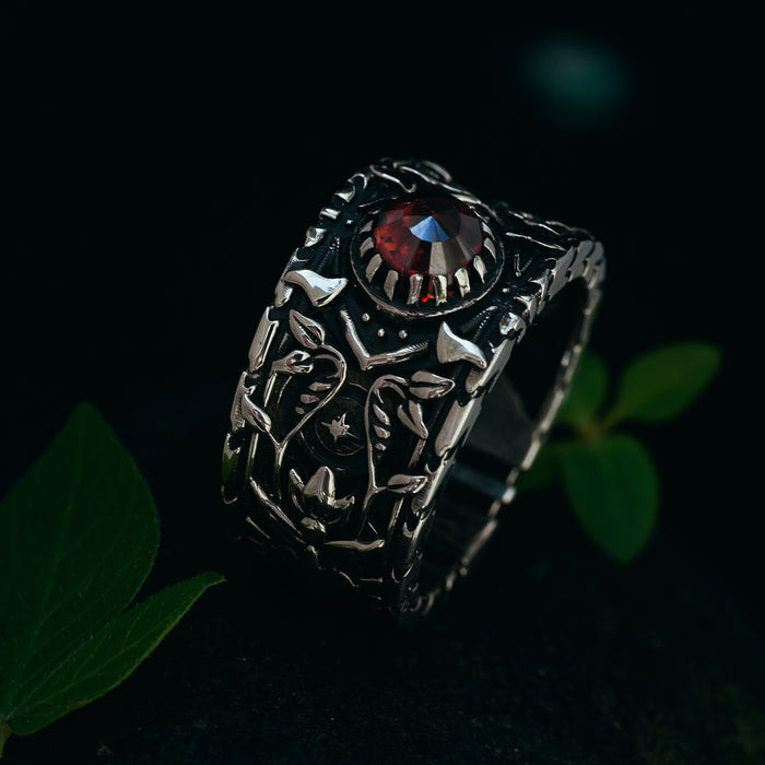 Garnet Sterling Silver Ring