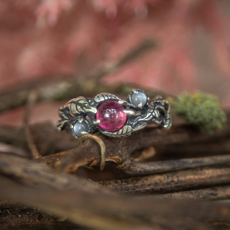 Pink Tourmaline Engagement ring "June" by BlackTreeLab