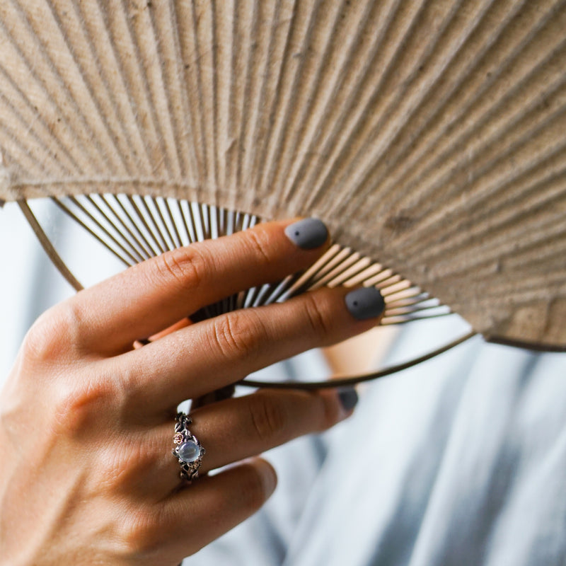 Moonstone ring "Primrose" by BlackTreeLab