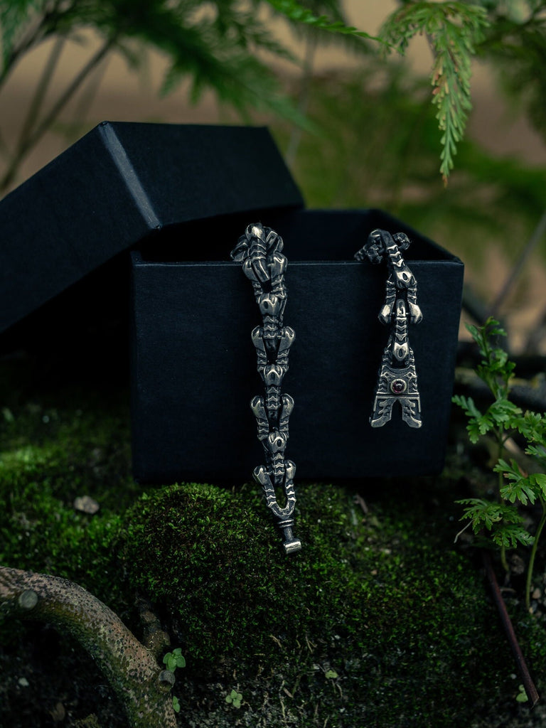 Silver Alien Men's Bracelet "Space Invaders"