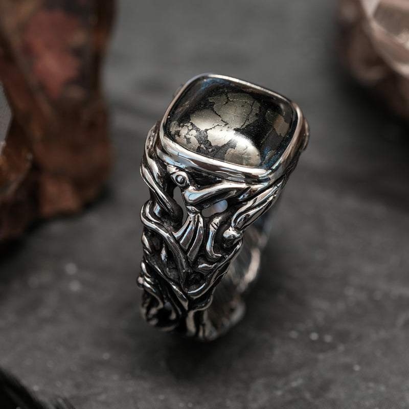 Sterling Silver Pyrite Ring