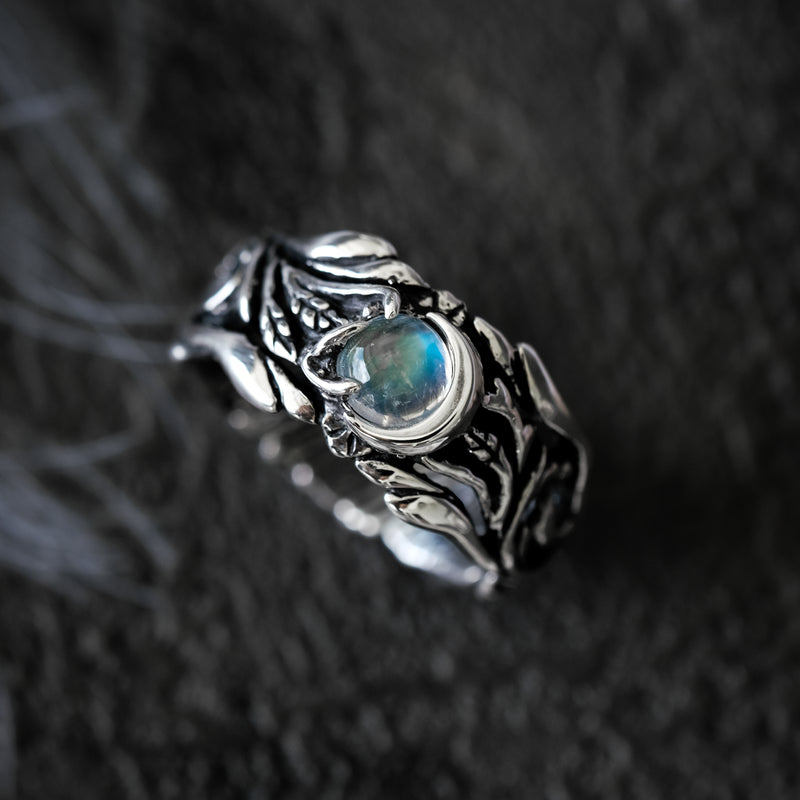 Celestial Moonstone ring for men "Luna"