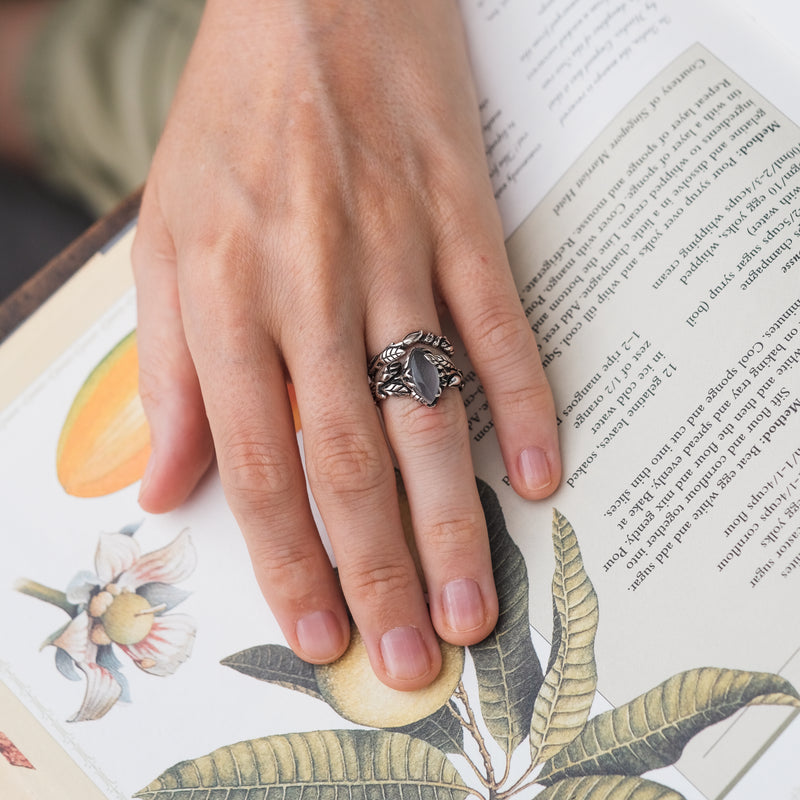 Rose Quartz Ring Set "Romy" Sterling Silver 