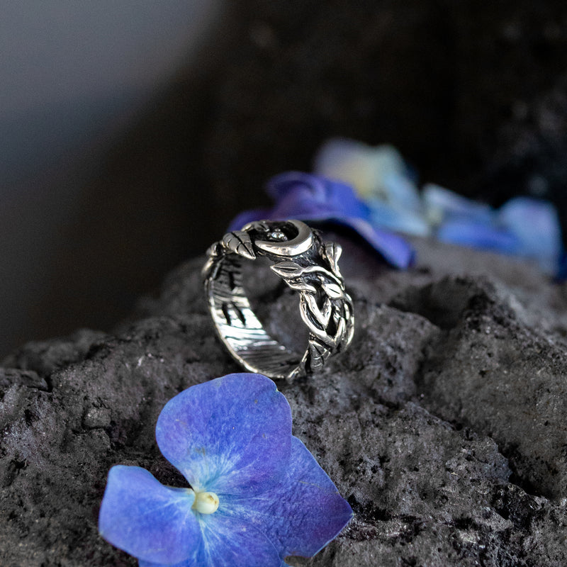 Sterling Silver Diamond Engagement Ring “Saga”