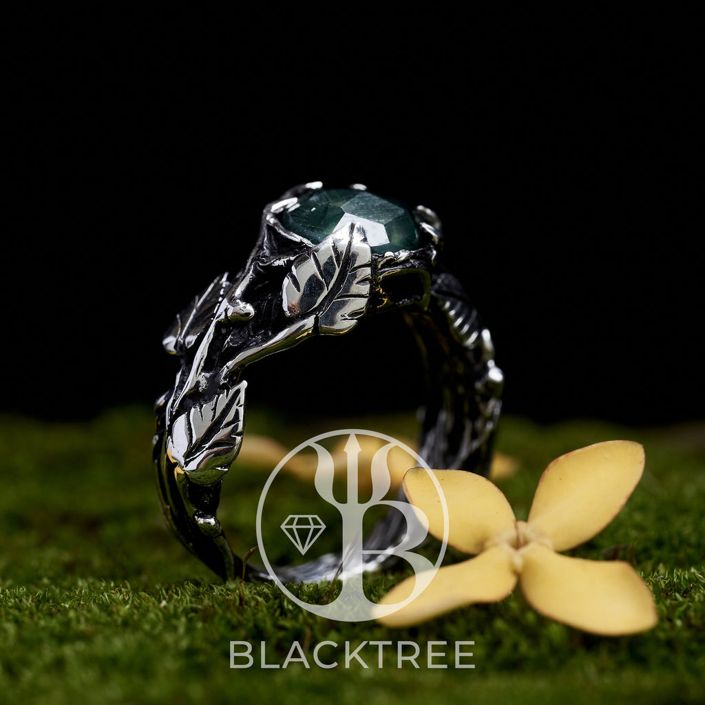 Moss Agate ring "Sierra"