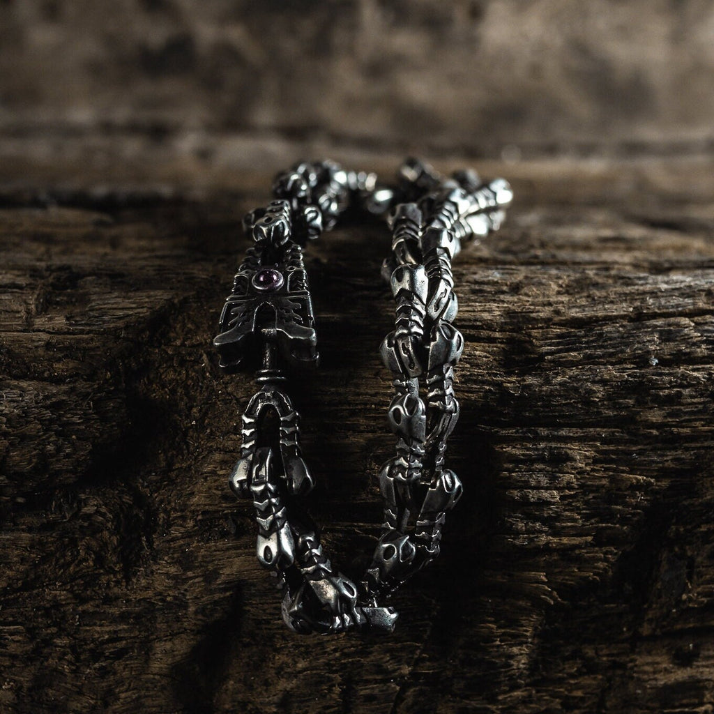 Silver Alien Men's Bracelet "Space Invaders"