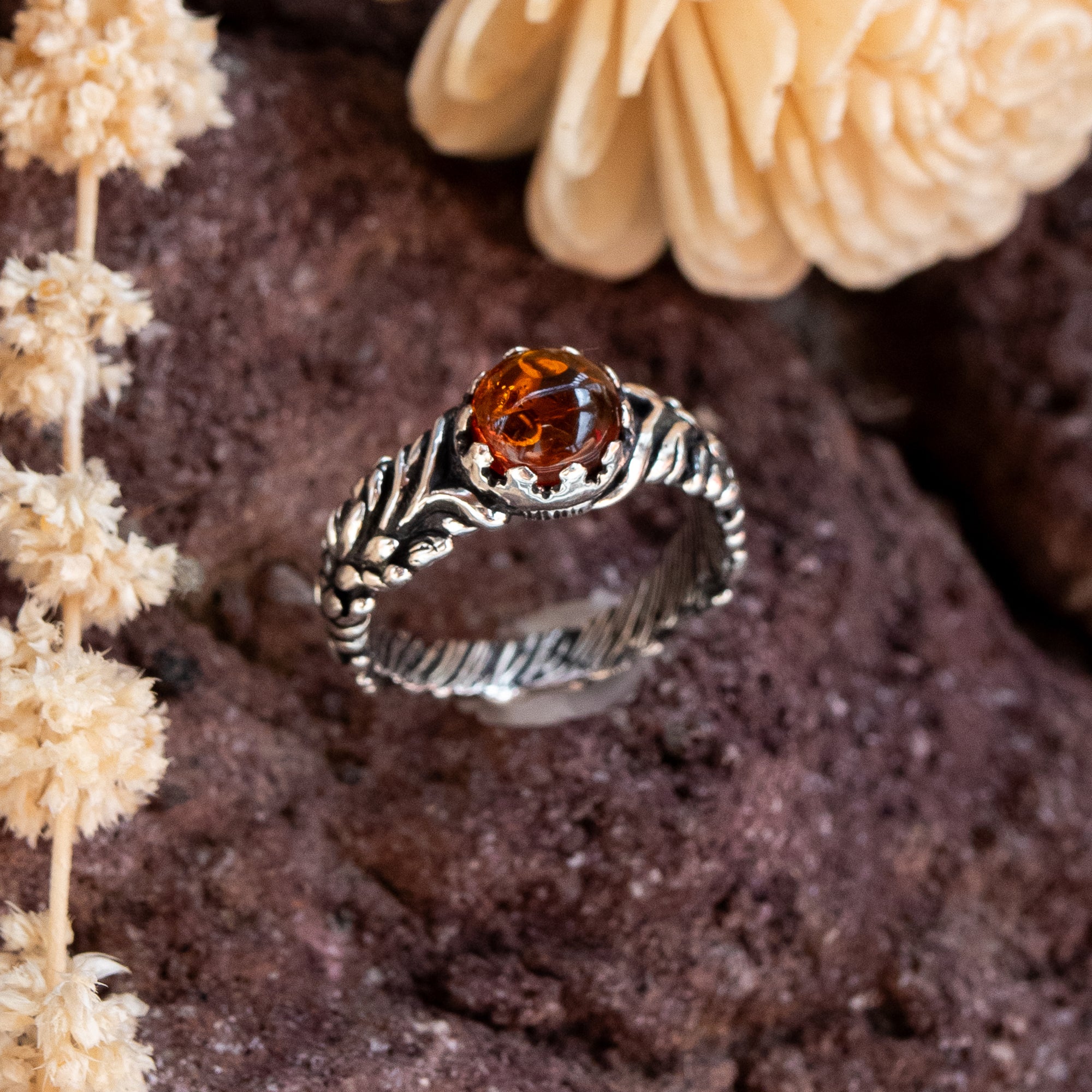 Sterling Silver Amber ring 