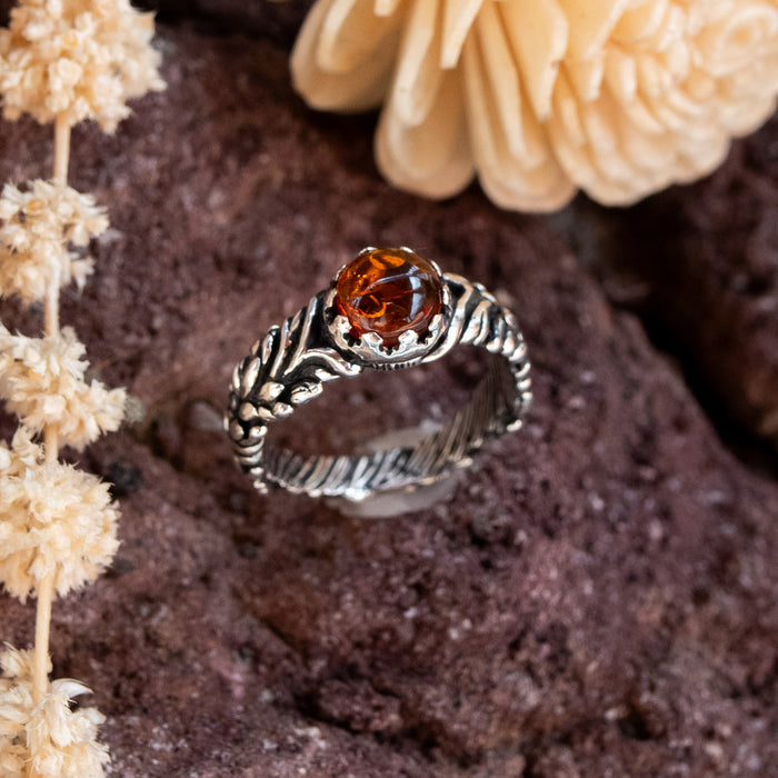 Sterling Silver Amber ring "Ana"