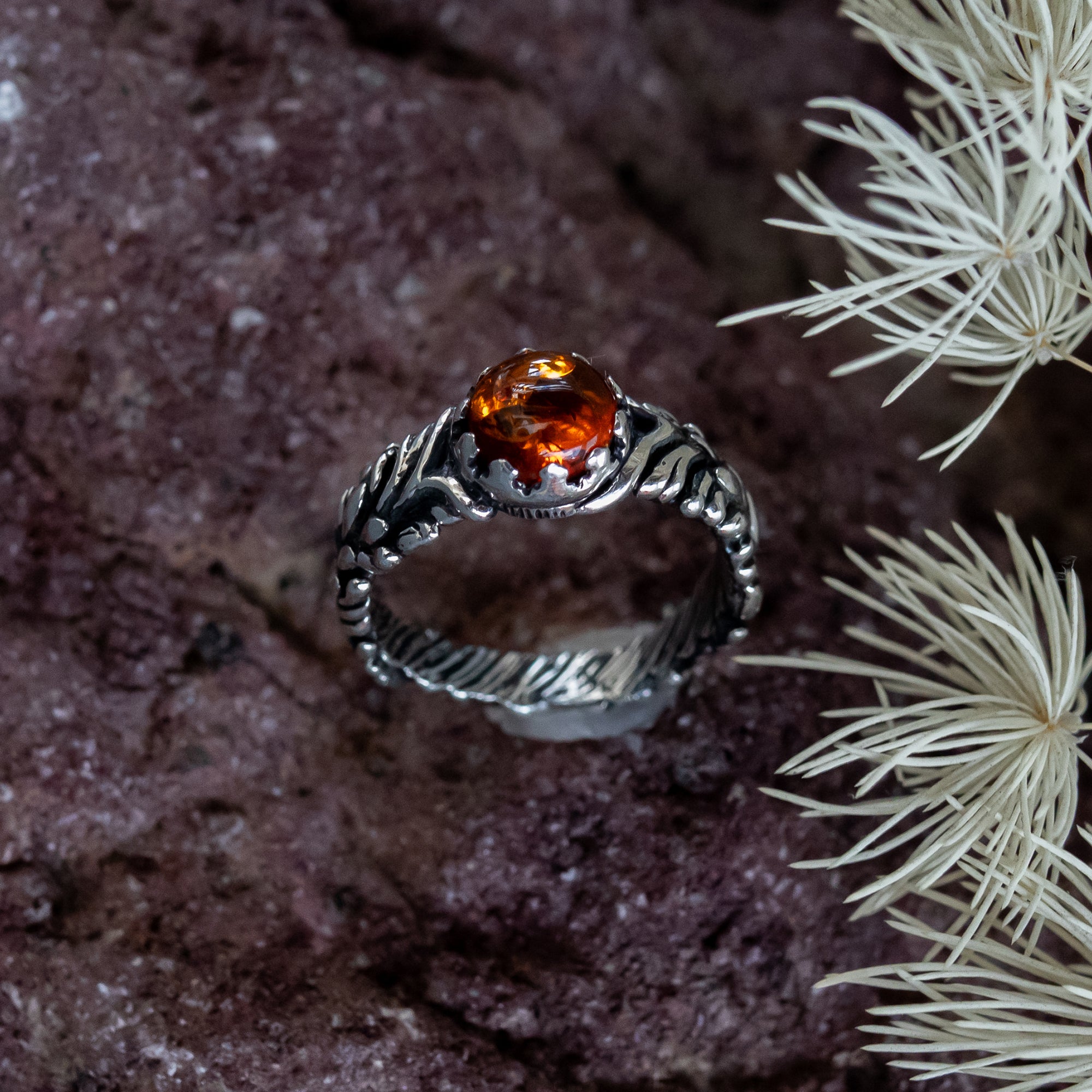 Sterling Silver Amber ring 