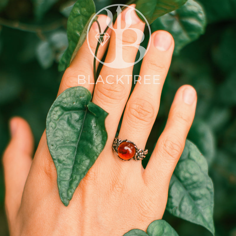 Amber Silver Ring by BlackTreeLab