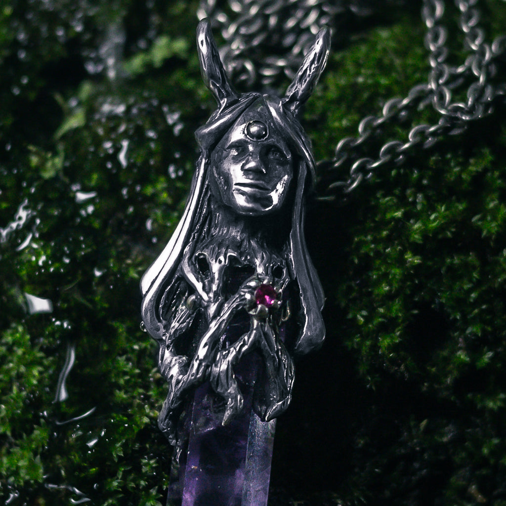 Amethyst Crystal Pendant Gaia