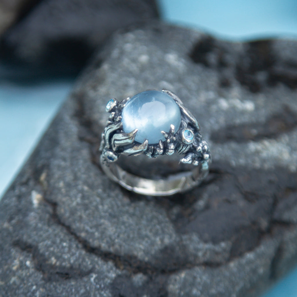 Aquamarine Ring "Breeze" BlackTreeLab