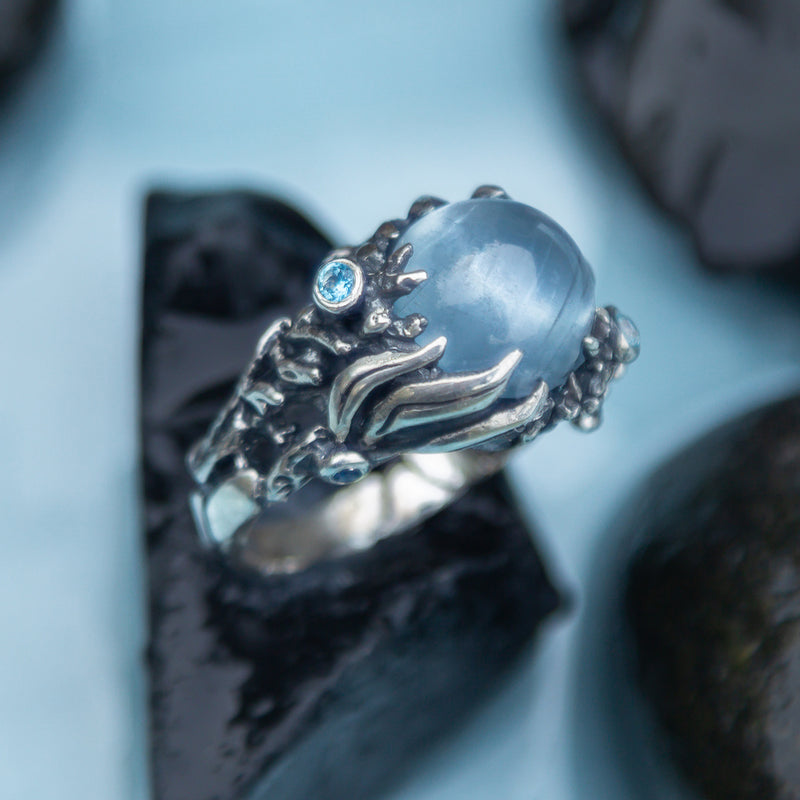 Silver ring with Aquamarine “Breeze”