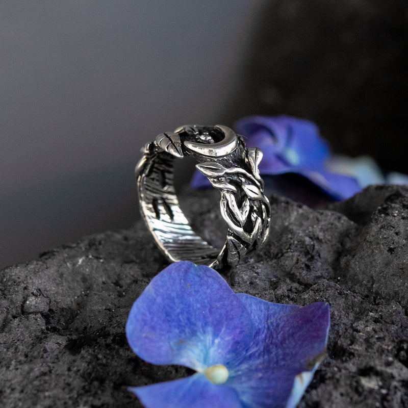 Diamond Engagement Ring Sterling Silver “Saga”