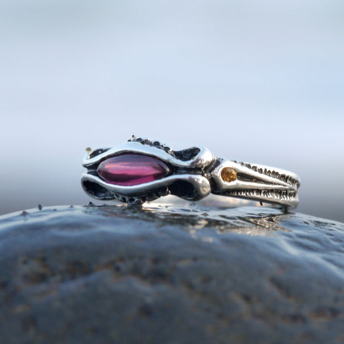 Silver Garnet Ring