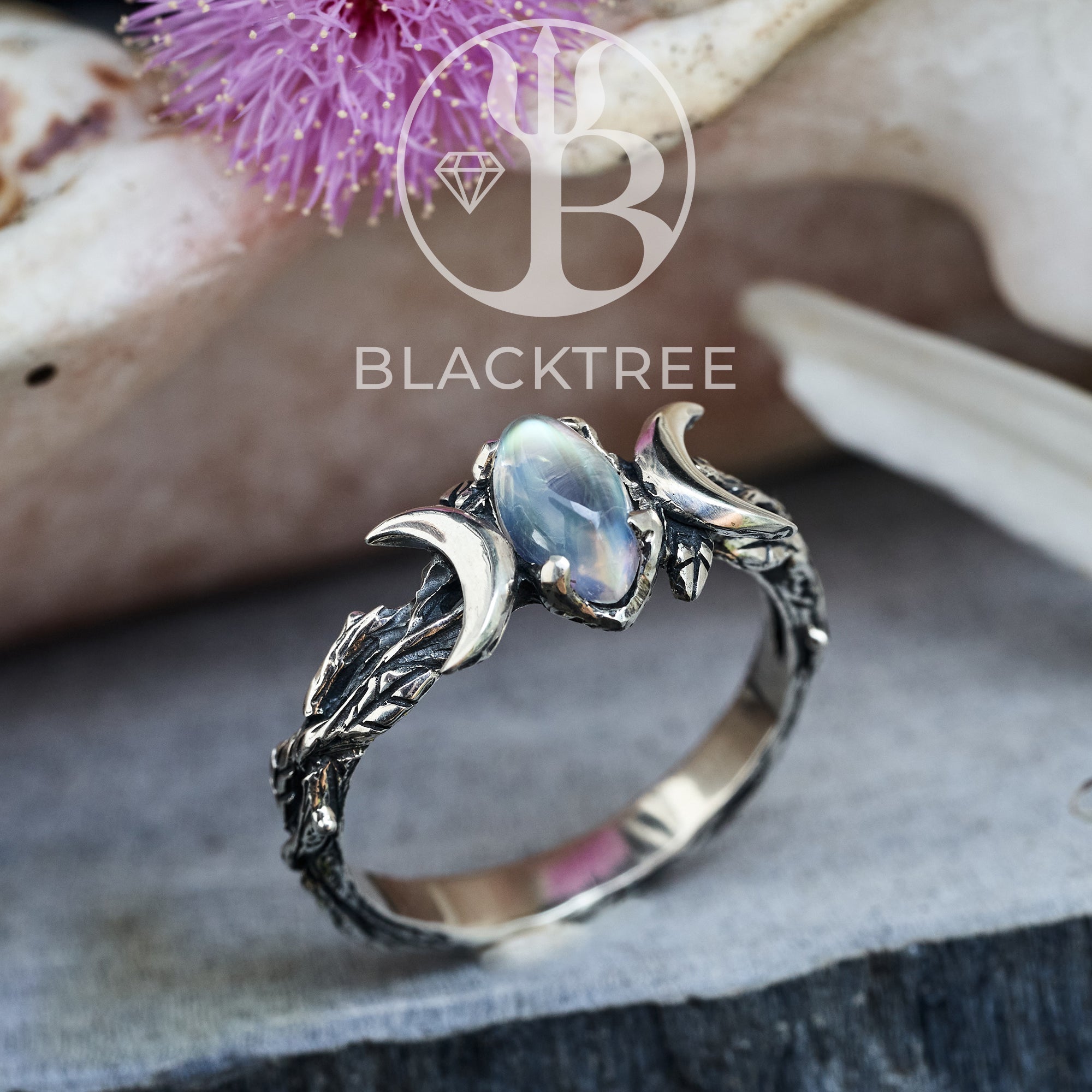 Triple Moon| Moonstone Ring  