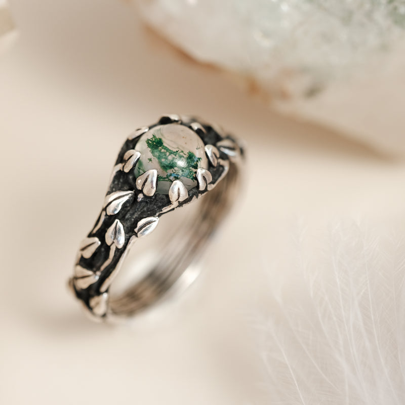 Moss Agate Ring Ivy