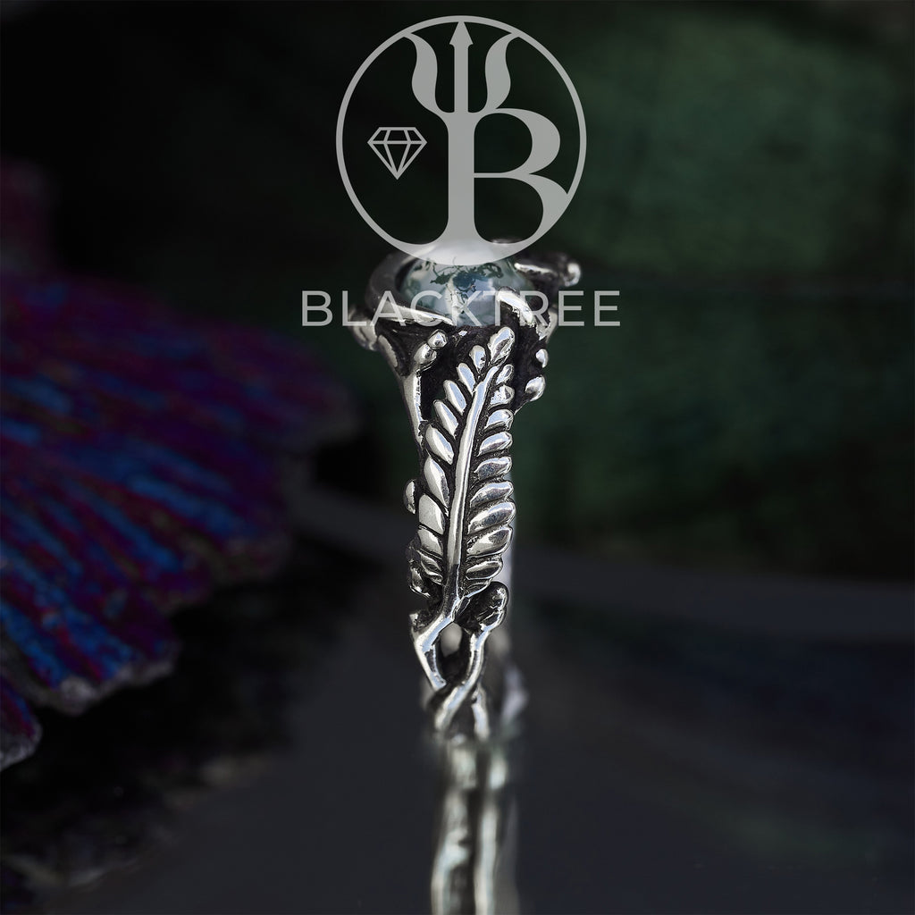 Moss Agate Ring "Linda"