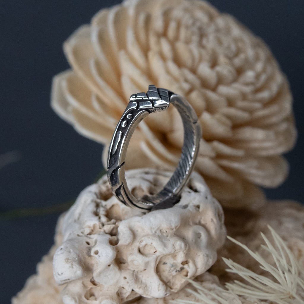 Wedding Silver Band "Wolf"