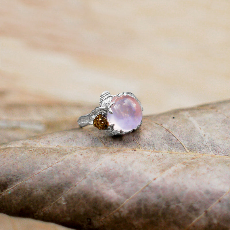 Rose Quartz Sterling Silver Ring "Cleo"