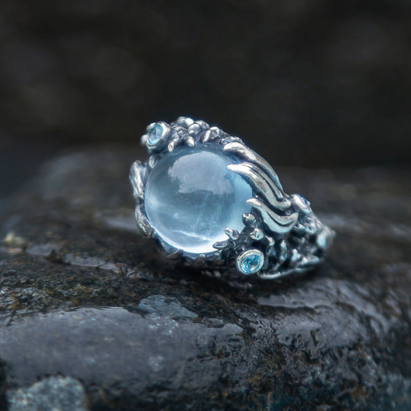 Natural Aquamarine Ring "Breeze"