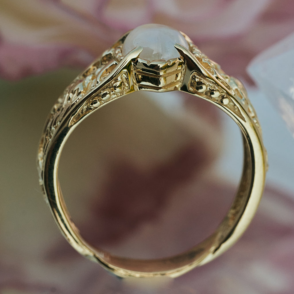 Moonstone Engagement Ring "Wolf"