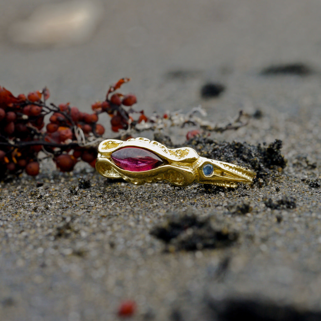 Solid Gold Garnet Ring