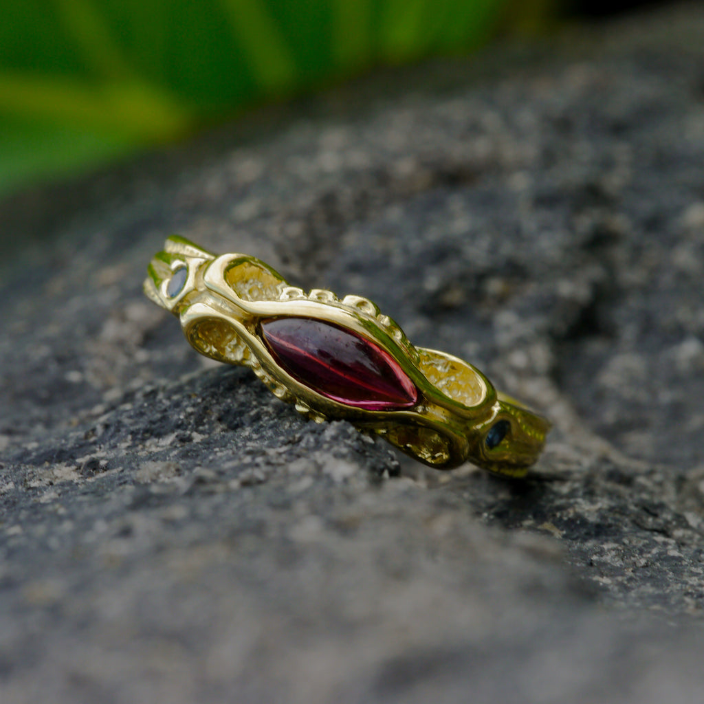 Engagement Gold Garnet Ring