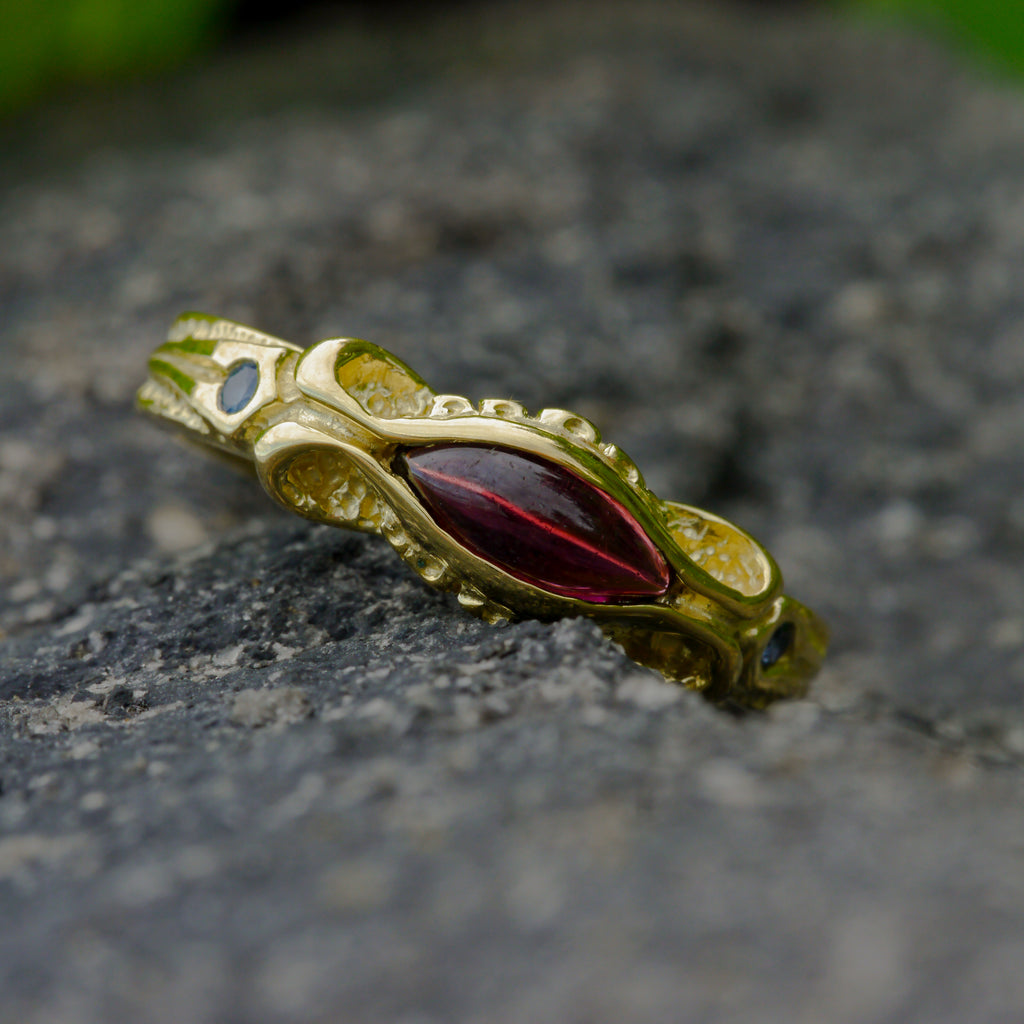 Solid Gold Garnet Engagement Ring