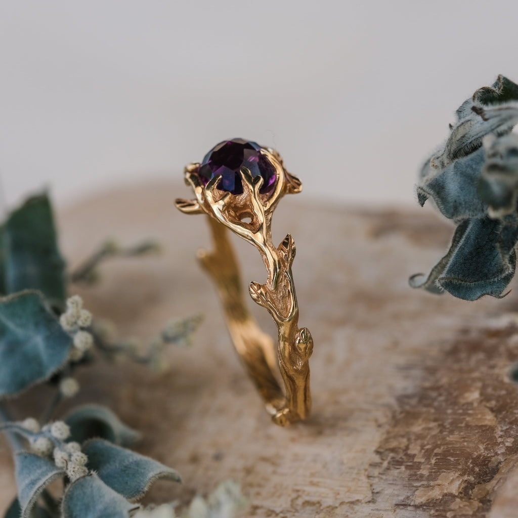 14K Yellow Gold Engagement Ring "April"