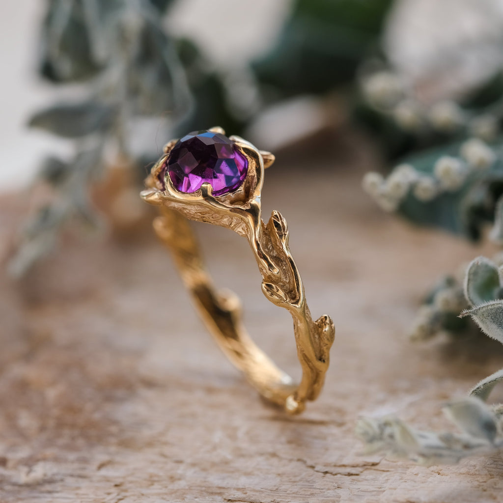 14K Yellow Gold Engagement Ring "April"