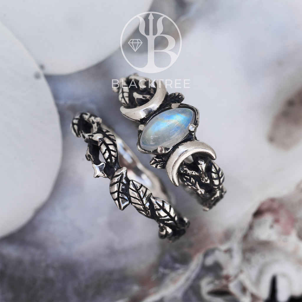 Moonstone Silver Ring - 925 Sterling Silver With 3 Faceted Moonstones, Handmade Women's Ring, Sizes 6-12