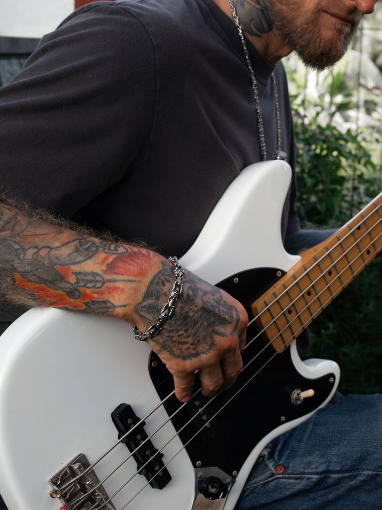 Garnet Skull Bracelet