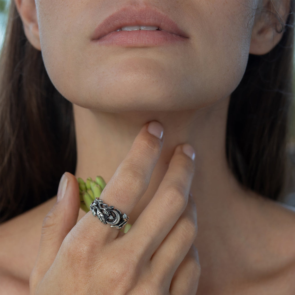 Engagement Diamond Silver Ring "Saga" by BlackTreeLab