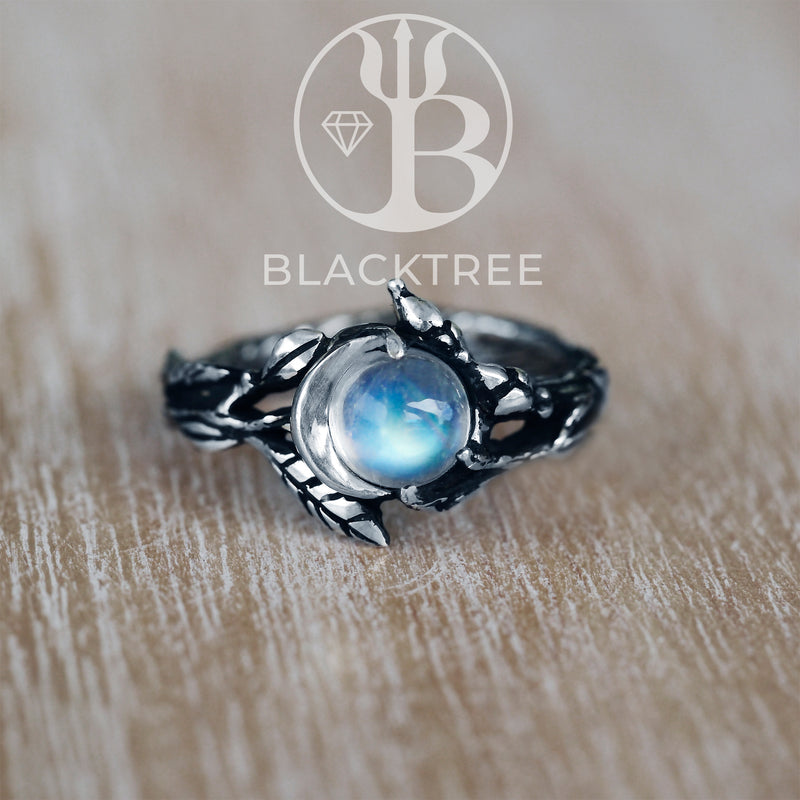 Celestial Moonstone ring "Luna" by BlackTreeLab