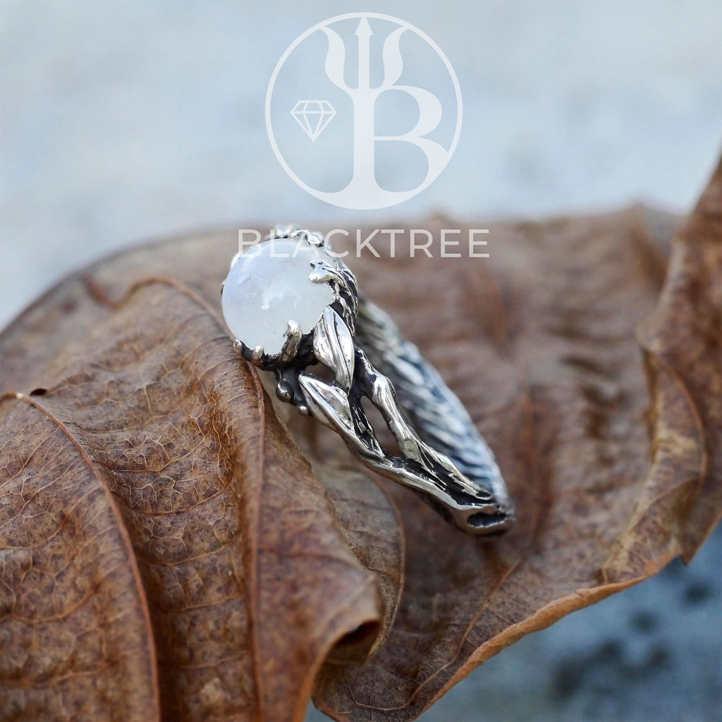 Sterling Silver Rainbow Moonstone Ring "Louise"