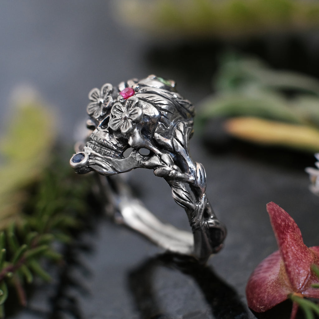 Mexican ring Sugar Skull by BlackTreeLab