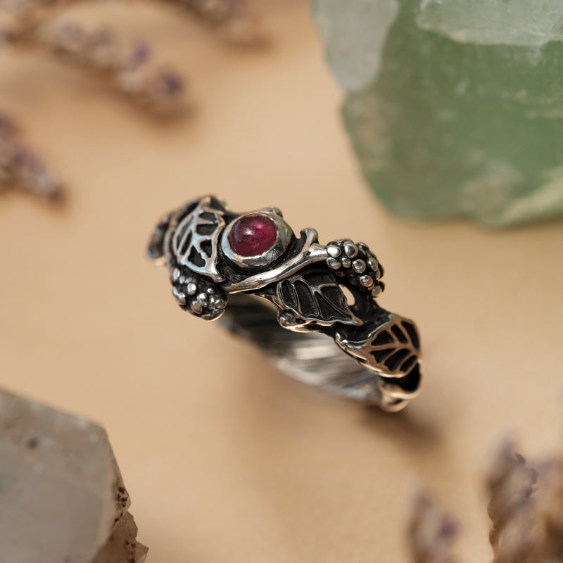 Vintage Silver Ruby Ring "Mulberry"