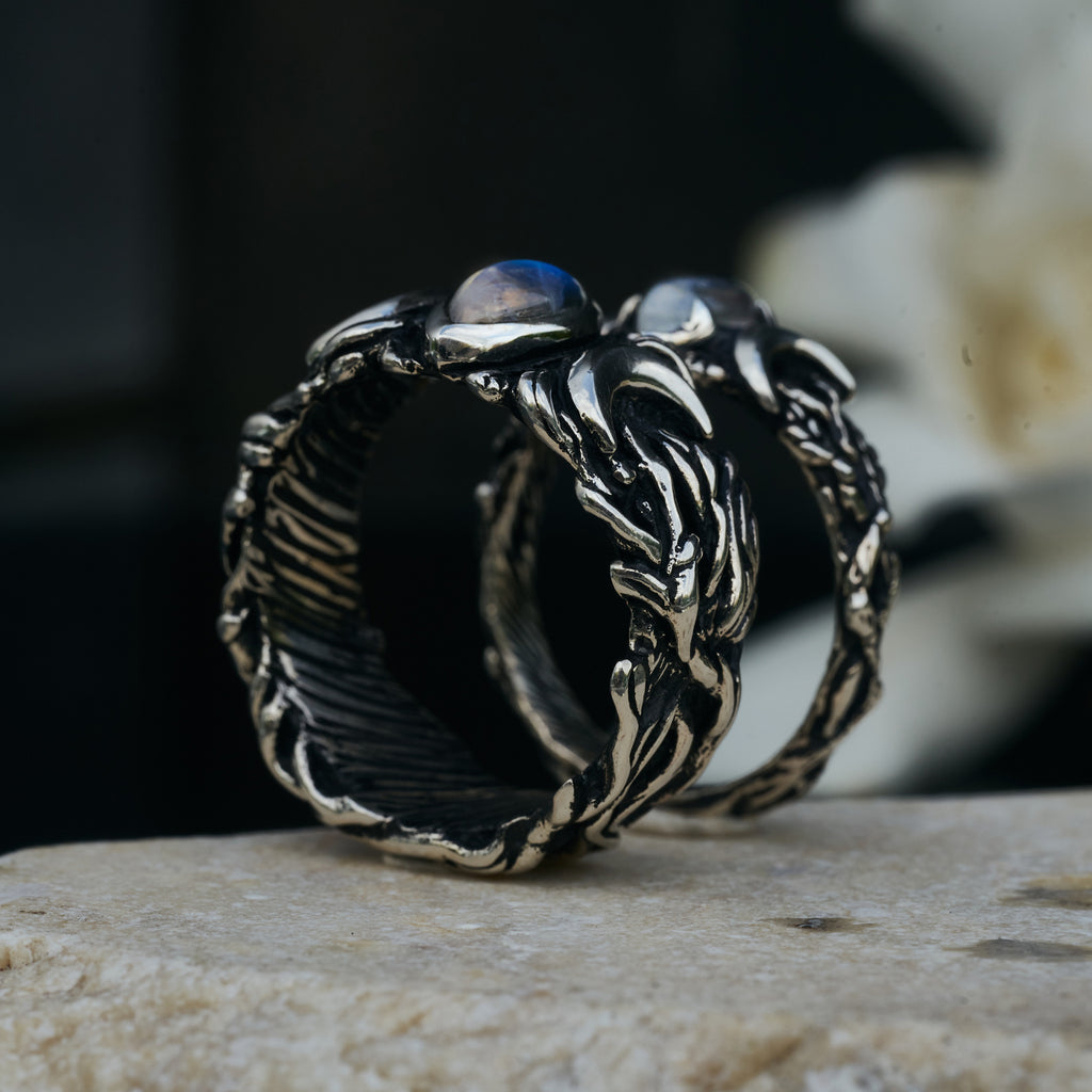 Triple Moon Silver Ring Set Soma