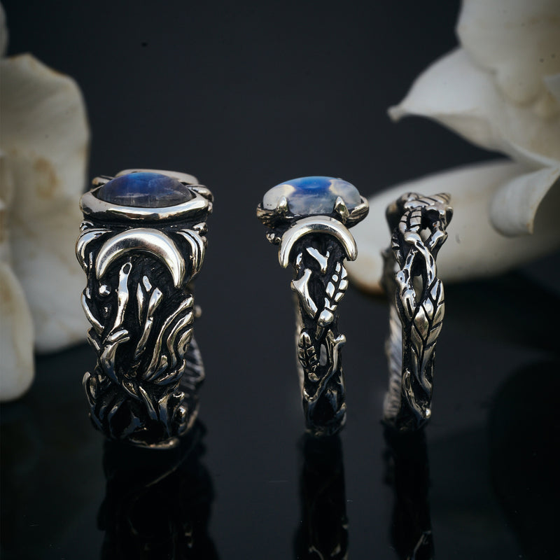 "Soma"wedding rings with Triple Moon
