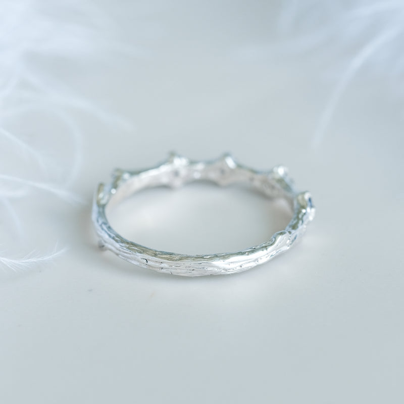 Blue Sapphire Wedding Band Blossom