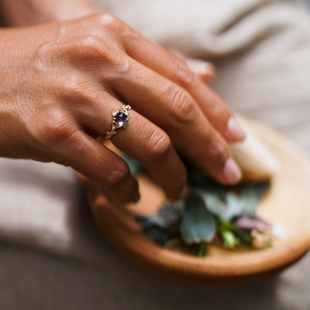 14K Yellow Gold Engagement Ring "April"